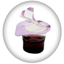 Pre-filled , one-pass disposable communion cups