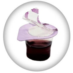 Pre-filled , one-pass disposable communion cups