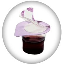 Pre-filled , one-pass disposable communion cups