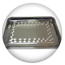 Stainless Steel Patterned Rectangular Communion Tray