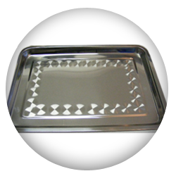 Stainless Steel Patterned Rectangular Communion Tray