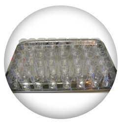 Stainless Steel Patterned Rectangular Communion Tray with 40 plastic Cups 