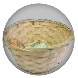 Round Rattan Offering Basket 